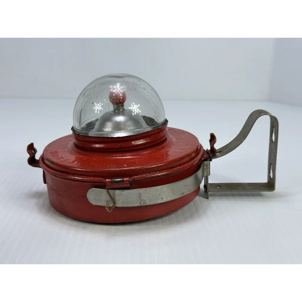 Rare 1930's Embury Mfg Co‎ Warsaw NY USA Red Metal Magnifying Glass Top Lantern